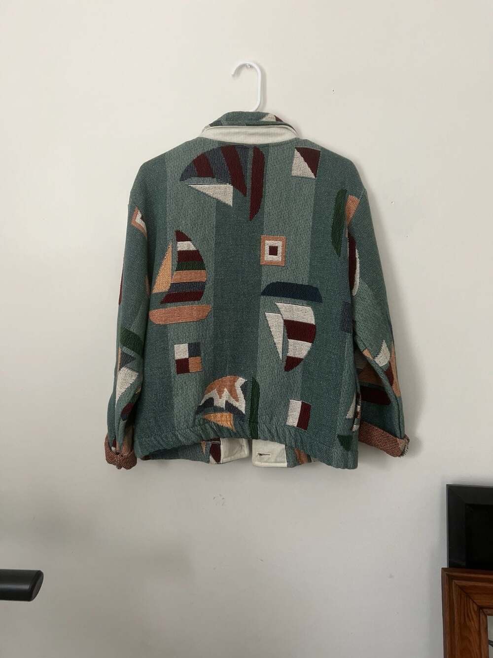 Vintage Sugar Street Weavers Nautical Sailboat Tapestry Jacket - Picture 5 of 5